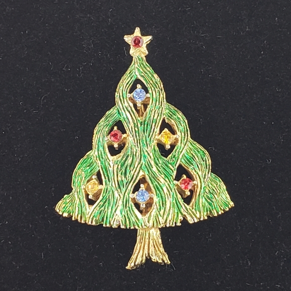 JJ (Jonette Jewelry) Christmas tree pin - Picture 1 of 4